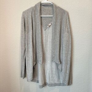 Athleta Grey Open Front Waterfall Soft Cardigan Sweater - Size Small - EUC